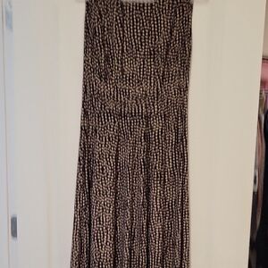 Brown and White Women's Dress